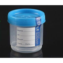 FDA Registered 90ml Specimen Container with Tab Label and Sterility